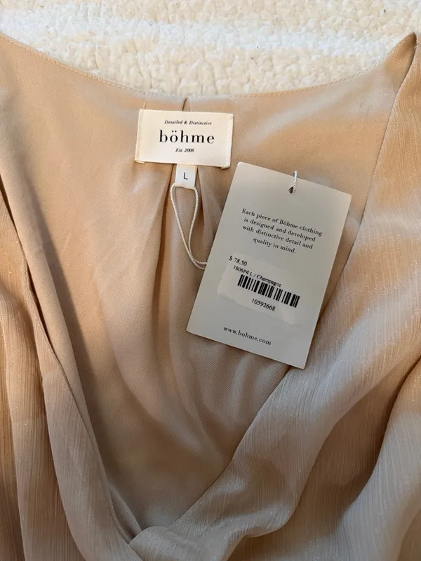 bohme Beige Wrap Maxi Dress with Waist Tie - Image 8