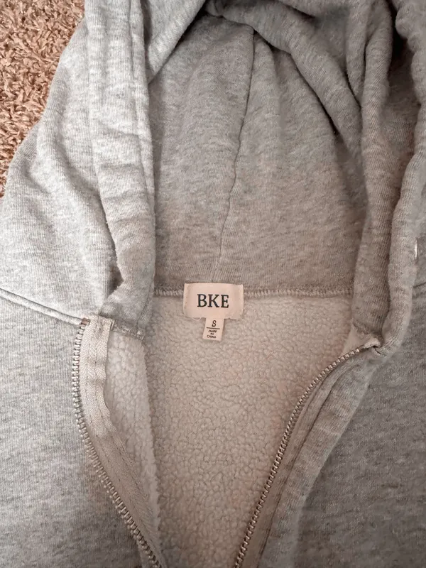 BKE Zip-Up Grey Hoodie  - Image 2