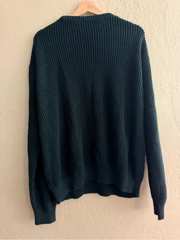 Brandy Melville Dark Green Ribbed Crewneck Sweater - Image 2