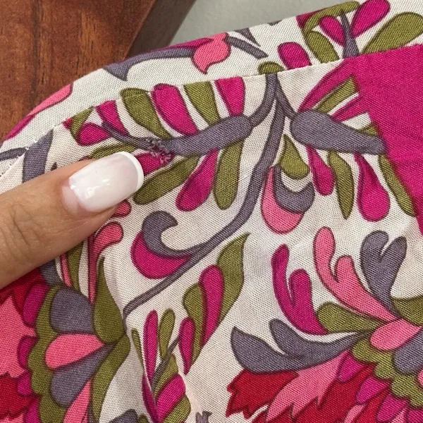 Moni & Co Floral Pink V-Neck Dress‎ Women’s Size L/XL - Image 5