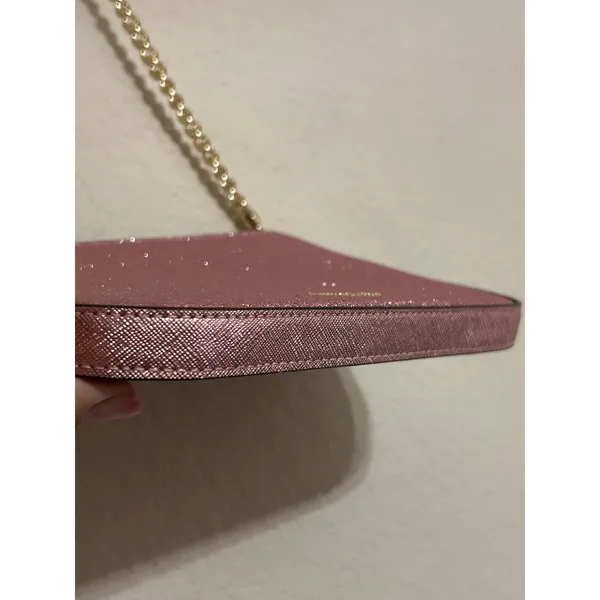 NEW Kate Spade Purse Glimmer Glitter Shoulder Bag Pink Sparkly Gold Chain Whimsy - Image 5