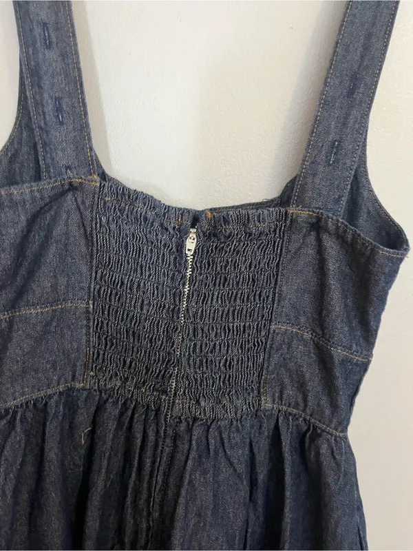Altar'd State Dark Blue Denim Tank Dress - Image 4