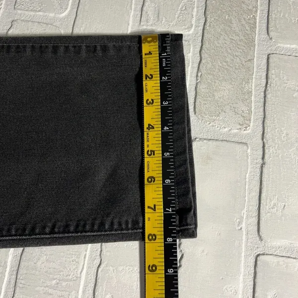 Levis 505 Straight Jeans Womens 33 Charcoal Black Gray High Rise Stretch Crop‎ - Image 5