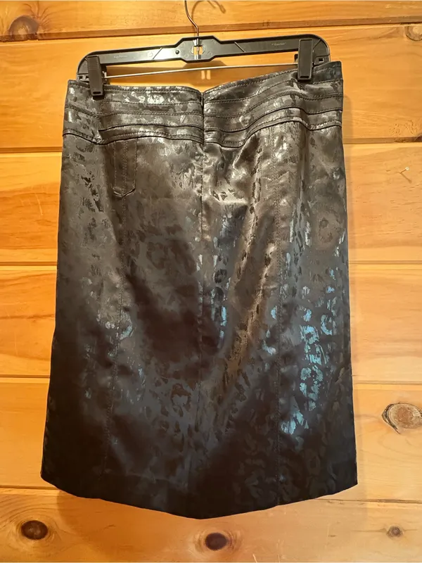Alberto Makali New York Animal Print Black Pencil Skirt 100% Dacron Sz 6 USA - Image 2
