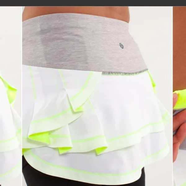 Lululemon Presta Skirt White Silver / Ray ruffle workout activewear spring rare - Image 3