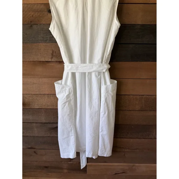 Vintage White Button Front Shirt Dress Liz Claiborne Minimal Utility Midi Dress - Image 9