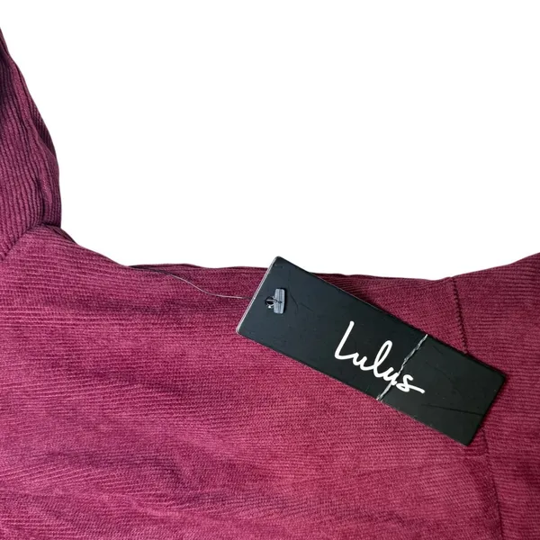 Lulus Burgundy Corduroy Button Front Mini‎ Dress Long Sleeve Square Neck XS NEW - Image 6