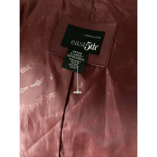 East 5th red leather jacket size xl petite stylish moto style real leather - Image 4