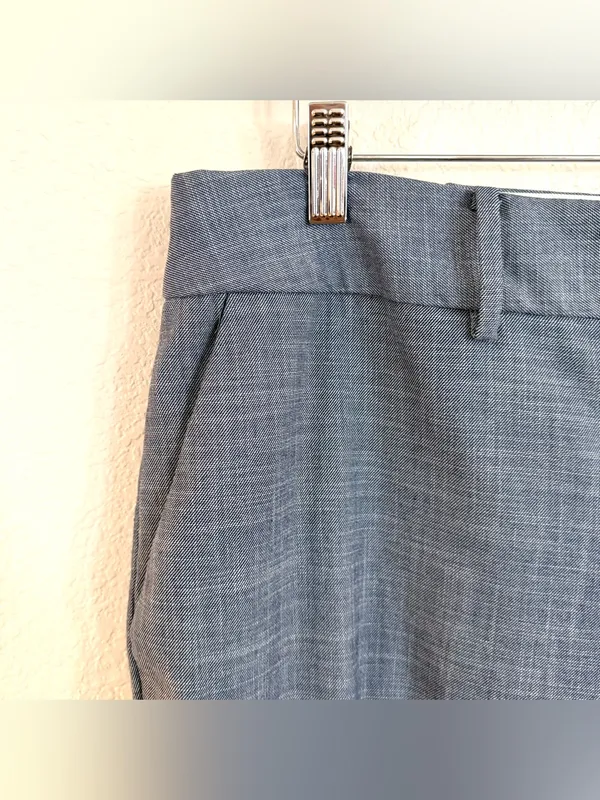 Talbots Womens Pants Blue Crosshatch High Waist Hampshire Ankle Curvy Size 18W - Image 6