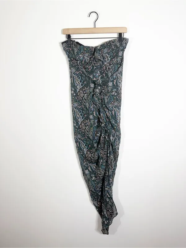 Veronica Beard Peyton Strapless Ruched 100% Silk Midi Dress Size 4 - Image 4