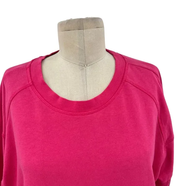 Sweaty Betty After Class Crop Sweatshirt Bright Pink Size‎ US 10 / Large - Image 2