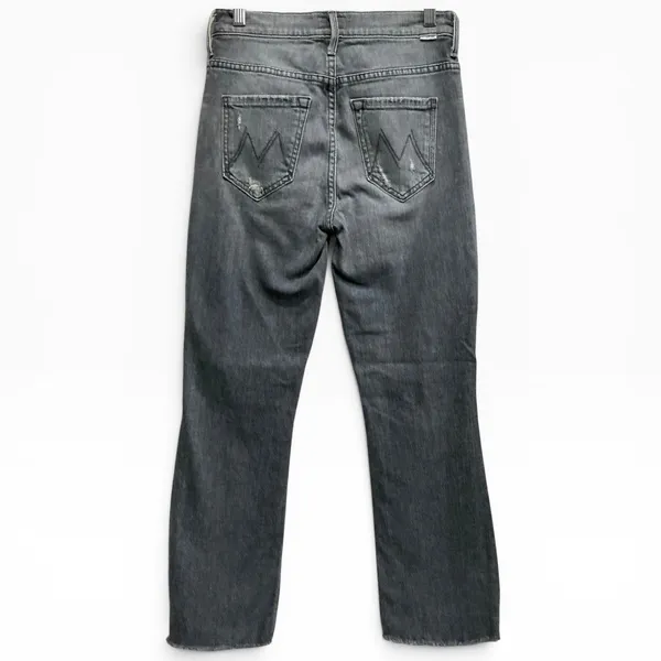 MOTHER TheInsider Crop Step Fray Jeans Ace‎ Of Spades Grey Distressed Size 25 XS - Image 4