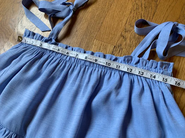 Light Blue Tie shoulder tiered tops size M - Image 8