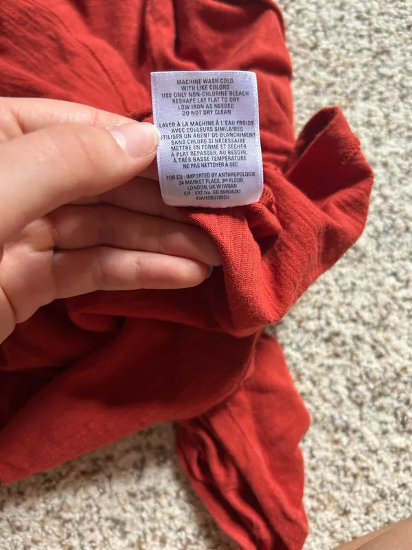 Red Anthropologie Top Long Sleeve - Image 5