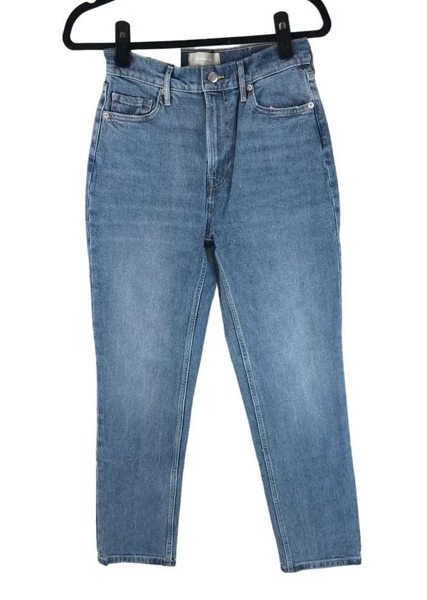 Everlane Womens The Original Cheeky Jeans Stretch Worn-In Mid Blue 33 Crop - Image 3