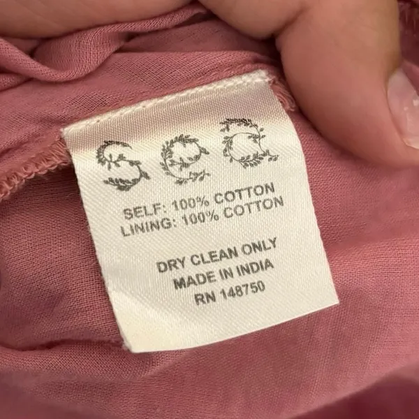 Sea New York 100% Cotton Pink Ingrid Smocked Ruffle Eyelet Midi Dress Size 2 - Image 6