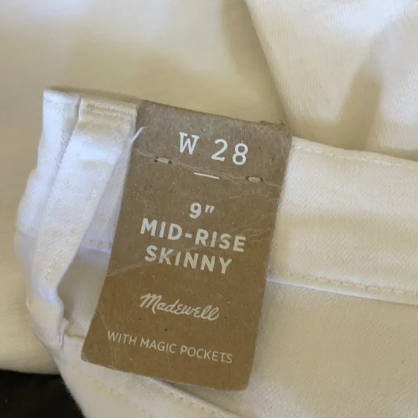 NWT Madewell 9" Mid-Rise Skinny Jeans white SZ-28 - Image 9