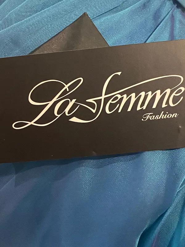 A-Line ruffle short Junior Prom Dress by La Femme - Image 5
