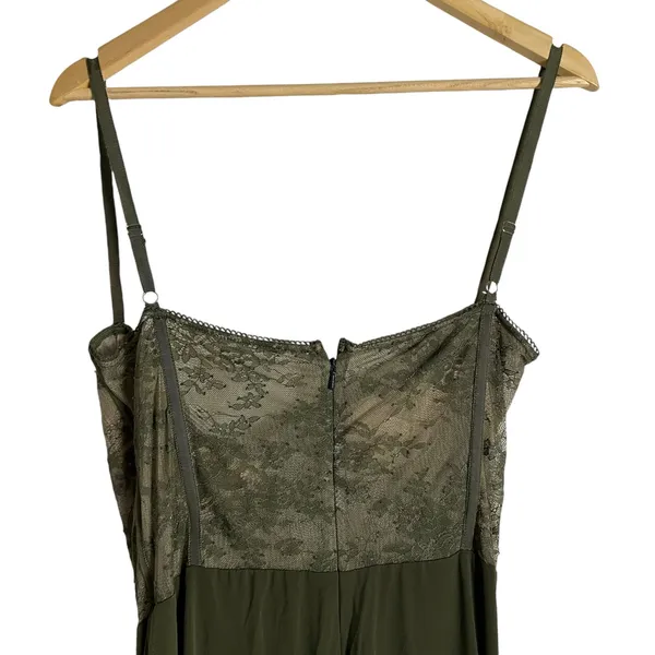 Katie May Willow Olive Green Lace Bustier Maxi Formal Gown Dress Sz XL - Image 13