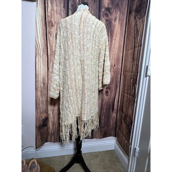 Free People fringe knit Duster Poncho Lucia Size Small Boho Festival Cardigan - Image 10