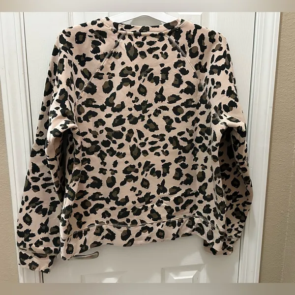 Brunette the Label Middle Sister Crewneck Sweatshirt leopard print size M/L - Image 8