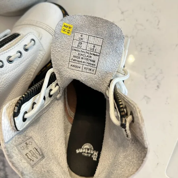 DR. MARTENS Sinclair Platform Bootie (Women) in White Milled Nappa Leather US 8 - Image 10