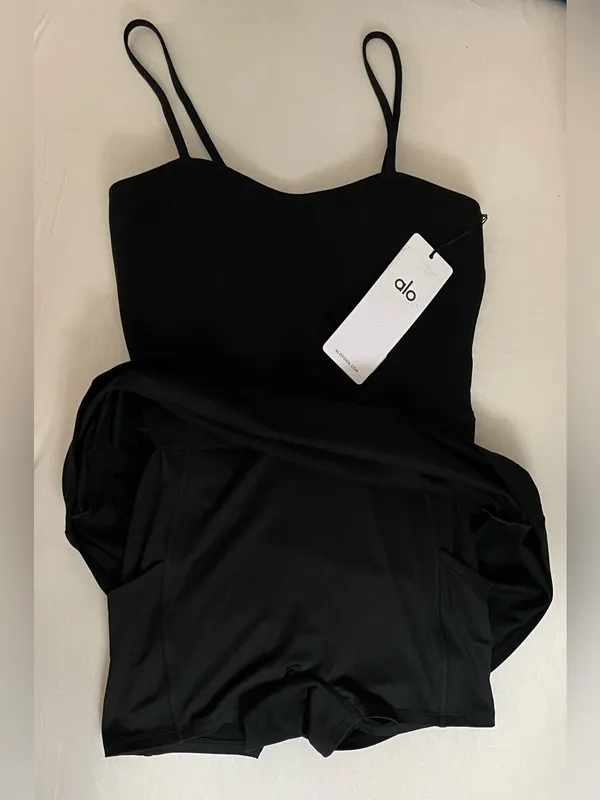 Alo Yoga NWT Alosoft Courtside Tennis Dress Black Size S - Image 9