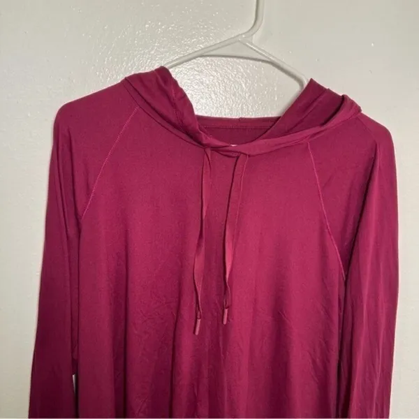 Yoga Smoga Women's Size Large Hoodie Hooded Sweatshirt Pink Berry Soft Stretch‎ - Image 2