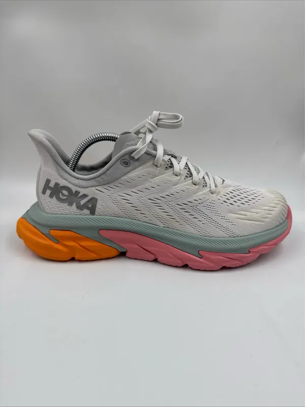 Hoka One One Women’s Clifton Edge Running Shoes Us10 Gray Pink Orange 1110511 - Image 6