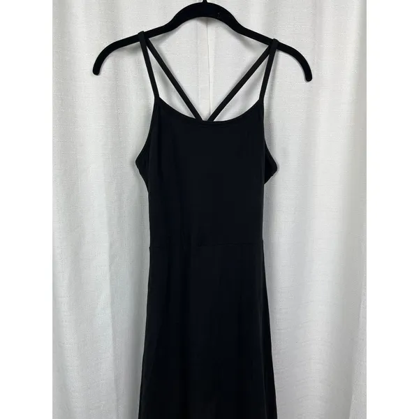 PACT Organic Black Organic Cotton Fit&Flare Midi Dress Sz.L NWT - Image 7