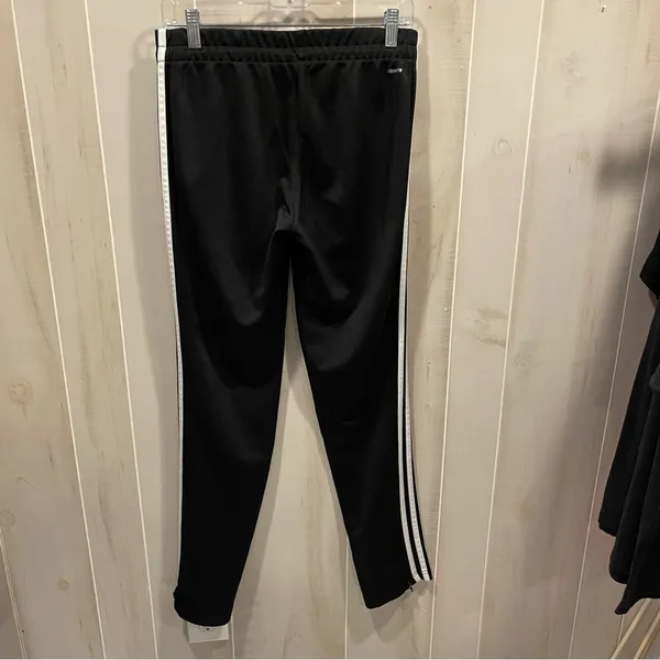 Adidas climalite three stripe side ankle zip tapered leg elastic waist pants - Image 5