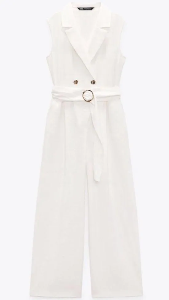 Zara off-white Belted Wrap Jumpsuit BLOGGERS FAV! NWT - Image 10