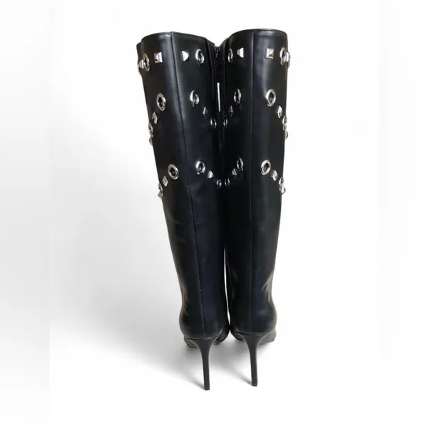 I.N.C. International Concepts Women's Black Saiqa Grommet Knee High Boots 6M - Image 4