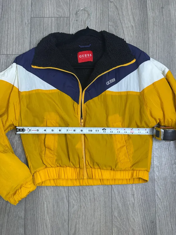 Guess Y2K Cropped Fleece Lined Windbreaker Jacket Women’s Size S - Image 6