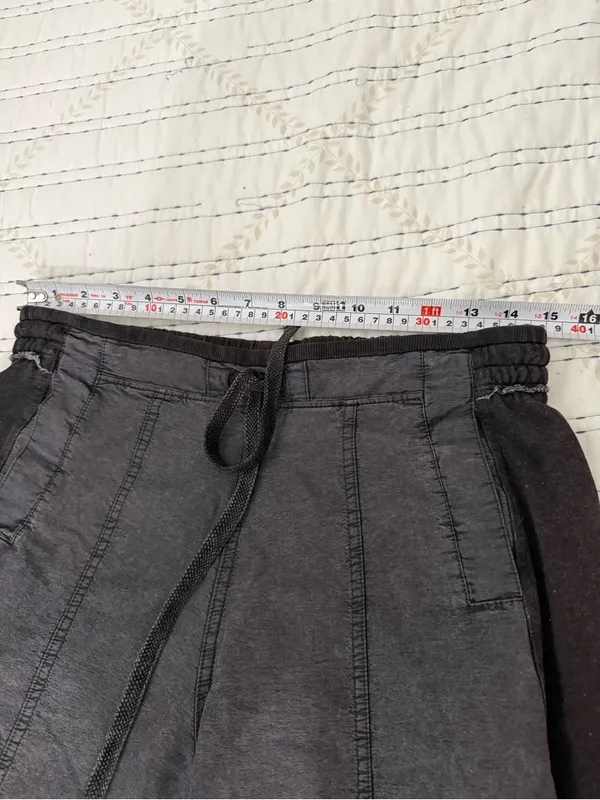 Daily Practice Anthropologie Charcoal Wide Leg Zip Hem Pants Utility Y2K - Image 11