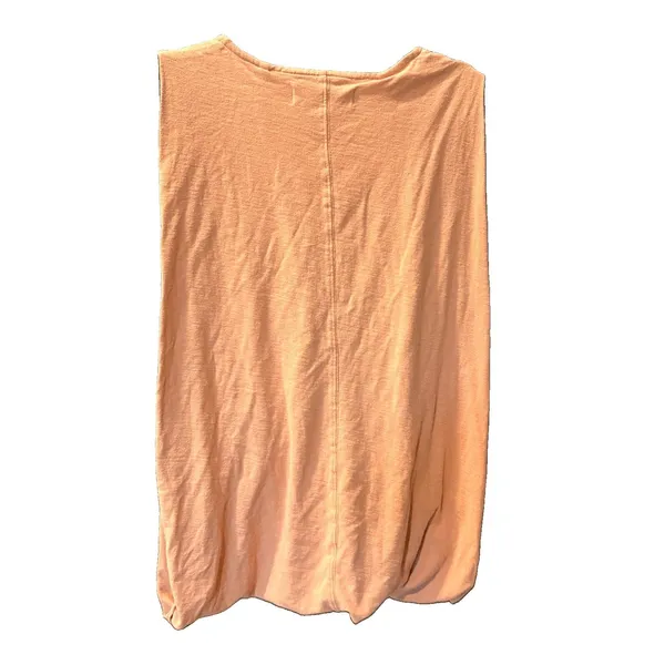 FP Beach Free People Peach Cotton V-Neck Sleeveless Tank Top Oversized Small - Image 2