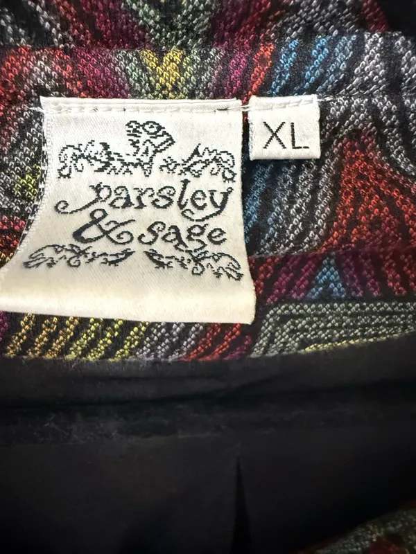 Parsley & Sage Multicolor Patterned Jacket with Red Accents women size XLarge - Image 3