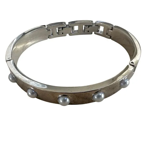Anne Klein New York Silver-Tone Bracelet with Faux Pearls – Modern Classic Elega - Image 5