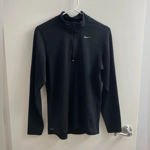 Nike Running Black Dri-Fit Athletic 1/4 Zip Pullover Womens Size S - Image 2