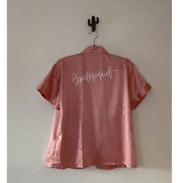5/$25 Bridesmaid‎ Pink Pajama Set Size M - Image 3