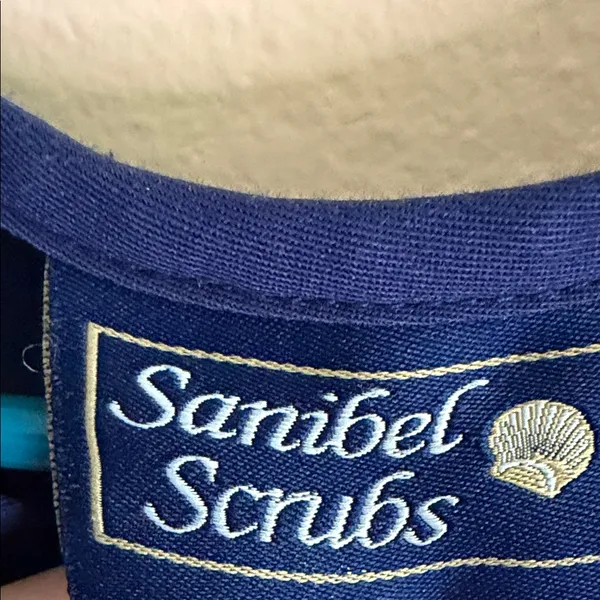 Women's Navy V-Neck Short Sleeve Scrub Top - Image 2