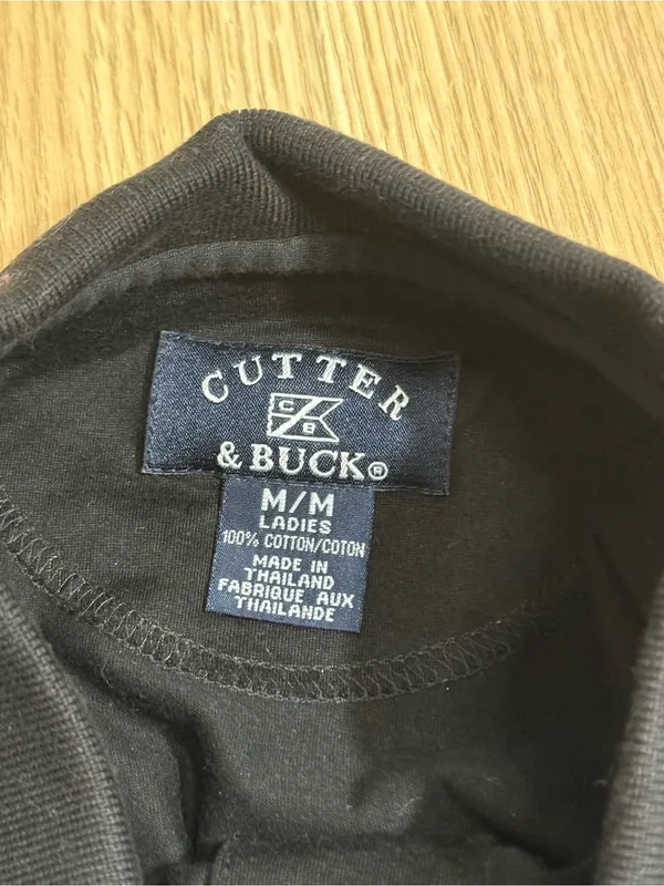 Cutter and Buck Black‎ Sleeveless Golf Polo Shirt M Womens Preppy Country Club - Image 3