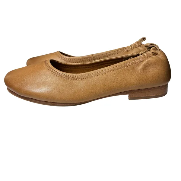 Sofft Tan Leather Ballet Flats Elastic Topline Minimalist Comfort Size 7.5 - Image 9