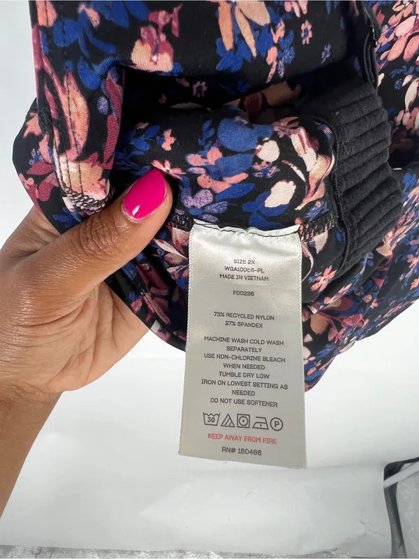 We Wander Floral Longline Sports Bra Crop Top 2X - Image 8