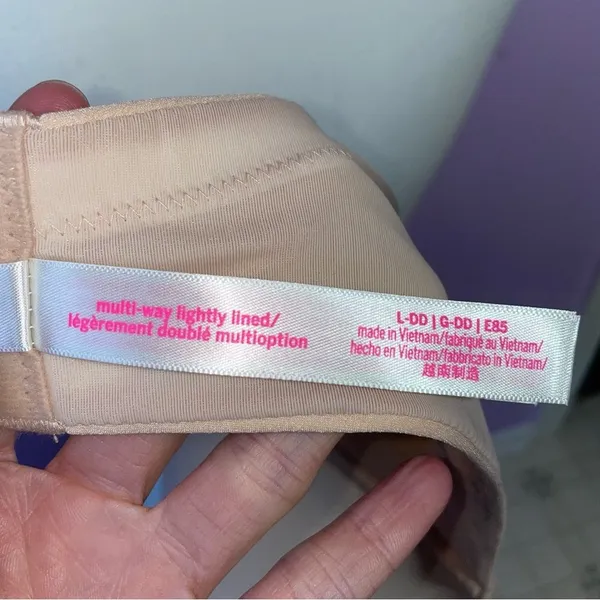 Victoria's Secret PINK Nude Multi-Way Lightly Lined Bra Size L DD Wireless - Image 3