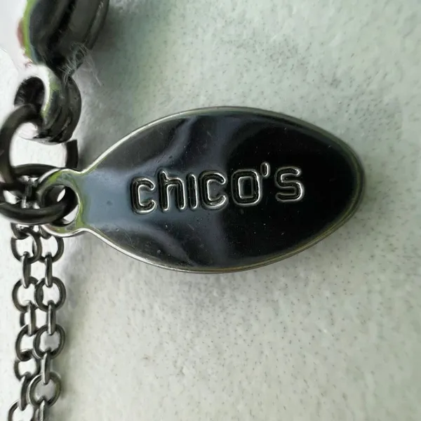 Chico's Double Strand Long Beaded Chain Link Necklace - Image 10