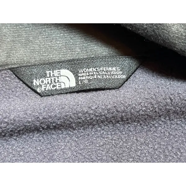 The North Face Womens Large Full Zip Softshell Fleece Jacket Heathered Dark Gray - Image 3