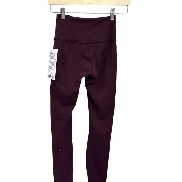 Lululemon Wunder Train HR Tight with Pockets 25" Sz 4 Goodnight Plum NWT - Image 3