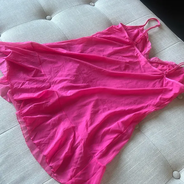 Victorias Secret Pink Mesh Mini Slip Dress Size Medium‎ - Image 7