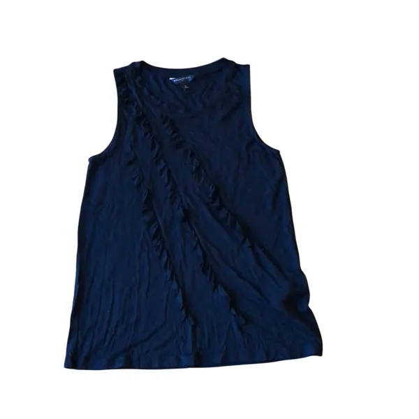 Banana Republic Top Ruffle Front Black - Image 5